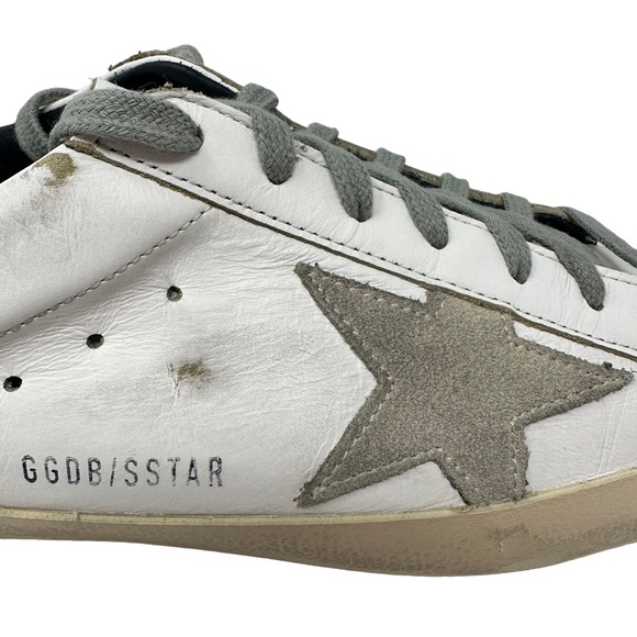 Golden Goose White Blue Super Star Leather Sneaker Women Size 40 US 10 No Box - Picture 4 of 17